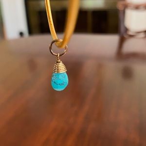 Stella&Dot Vintage Gold and Turquoise Charm December Birthstone Retired Sample